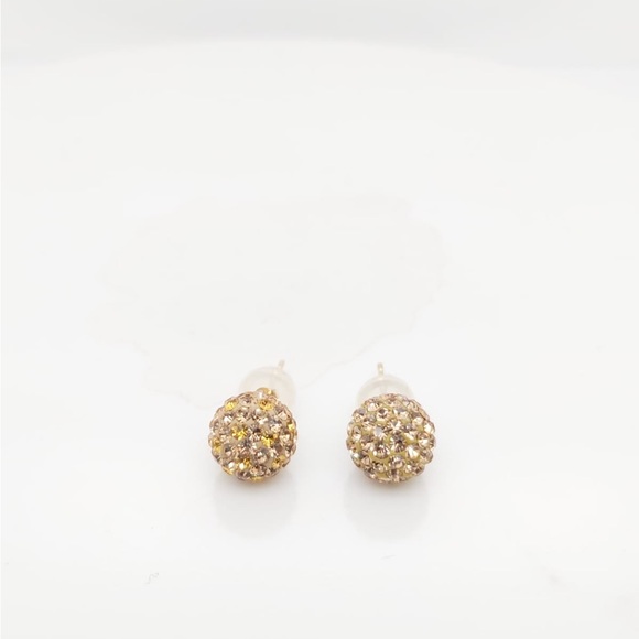 14k Yellow Gold Shambala Stud Earrings 8mm - Picture 5 of 8